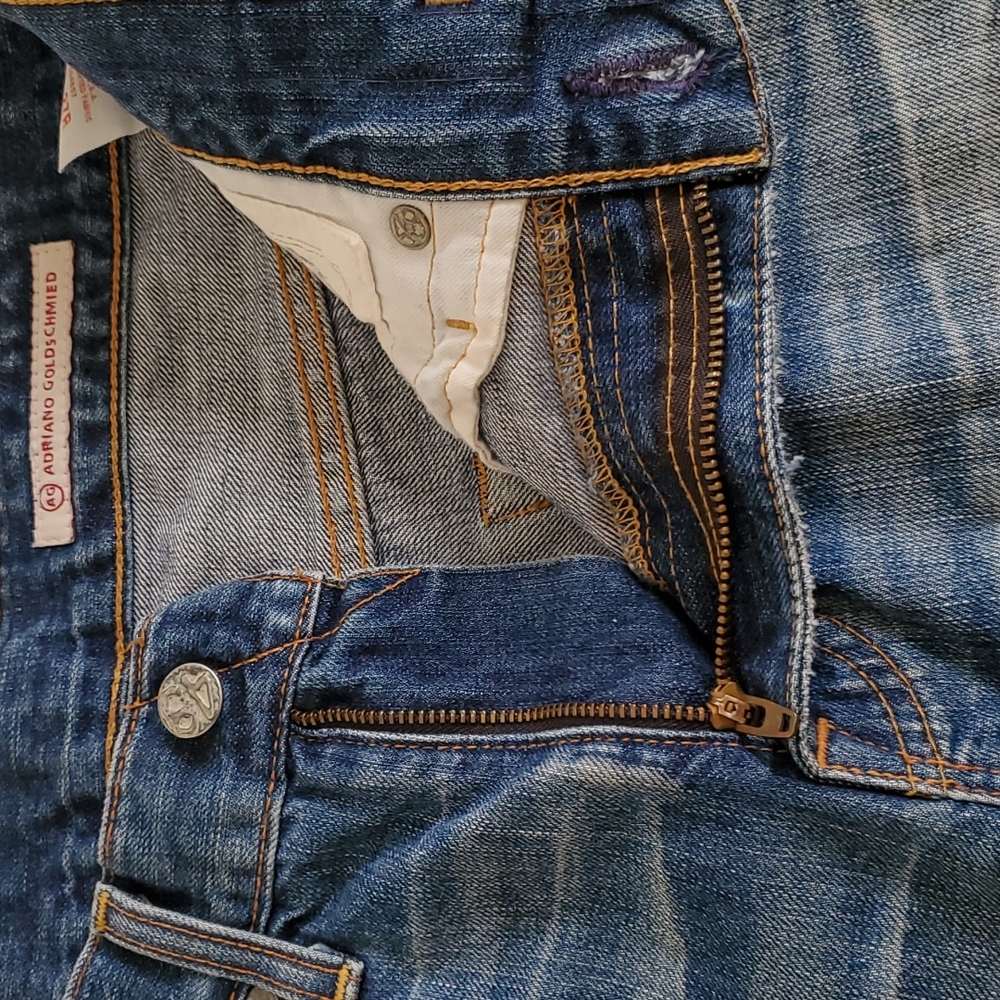 AG Adriano Goldschmied distressed blue cotton Jeans shorts size 27R - Picture 9 of 12